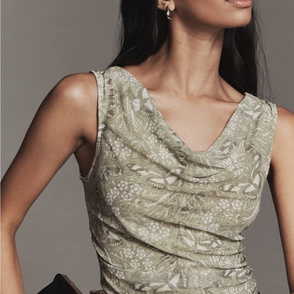 Anthro Sloane Cowl-Neck Tank Top